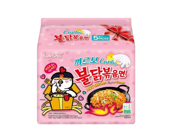 韩国火鸡面  Hot chicken ramen Carbonara Samyang KR 130gx5p*(8)