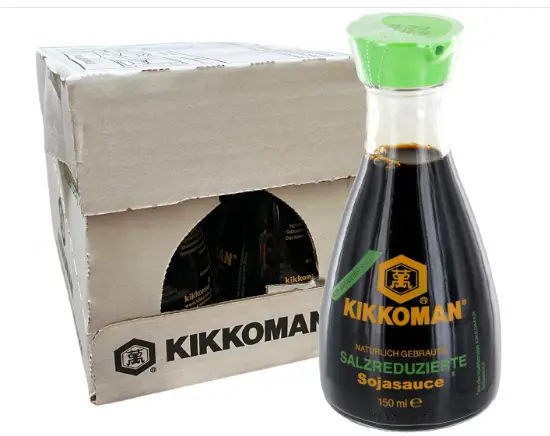玻璃酱油瓶 绿KIKO Naturally Brewed Less Salt SoySauce (Kikkoman) 6x150ml